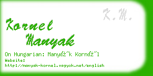 kornel manyak business card